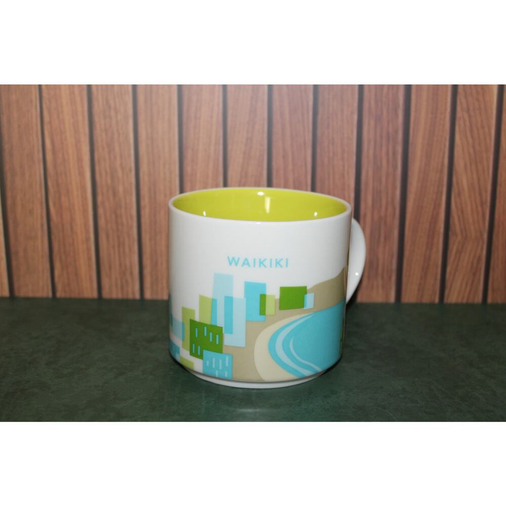Starbucks Waikiki Hawaii You Are Here Collection YAH Coffee Mug Cup EUC